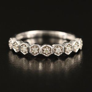 Vintage 10k .1 ctw Diamond Geometric Band